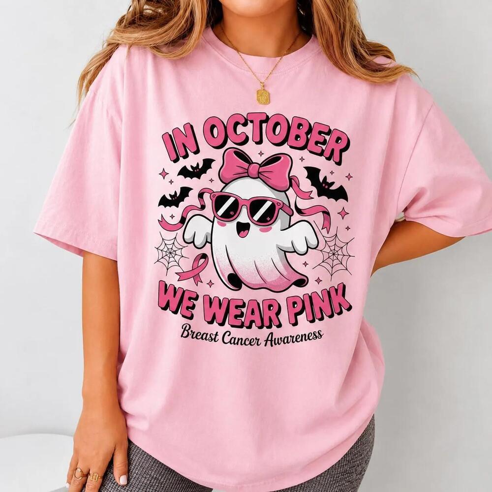 In October We Wear Shirt,  Awareness Tee, Ribbon October